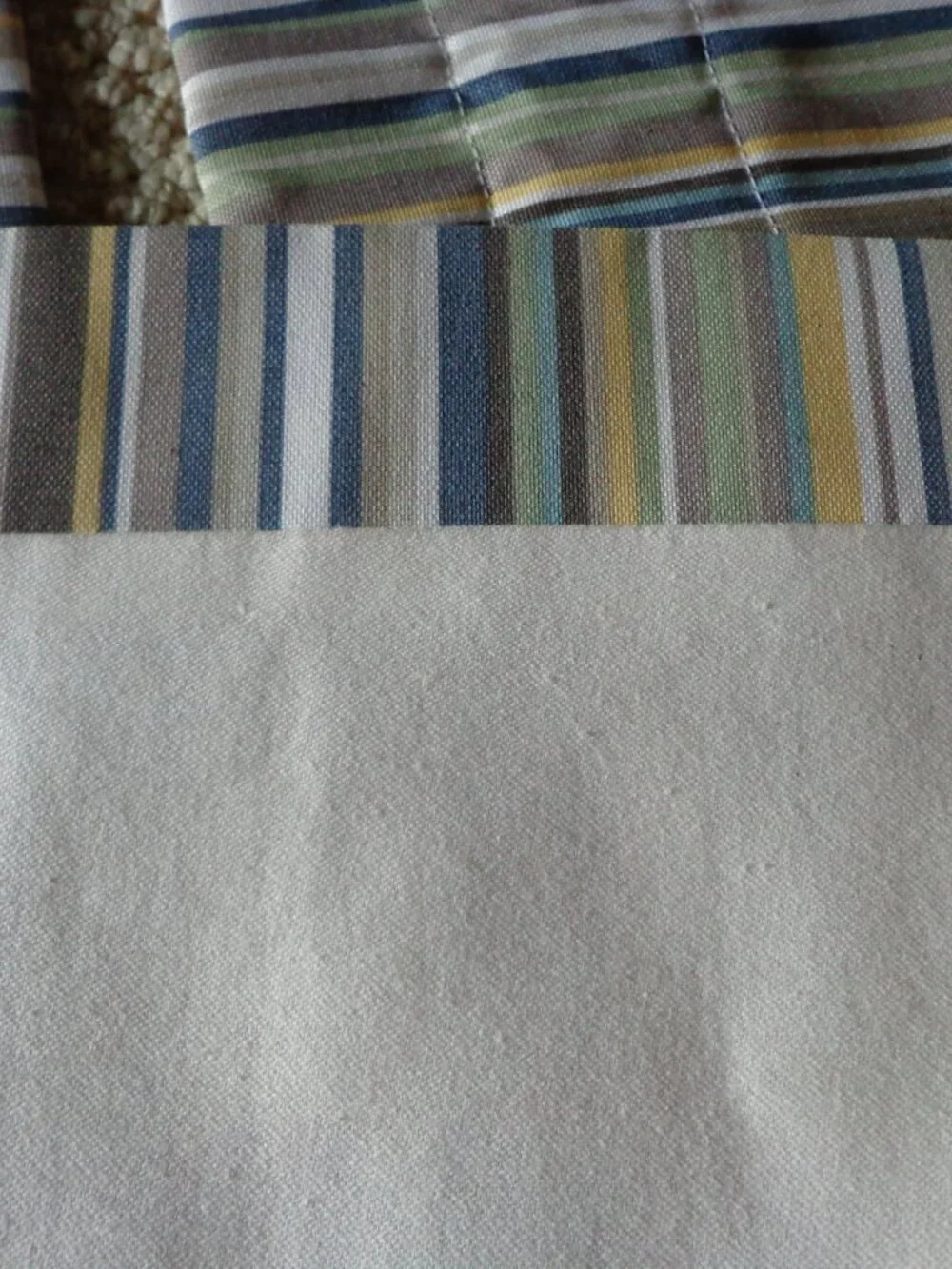 Pair Window Valances Striped Multi Fully Inner Lined Straight/Tailored
